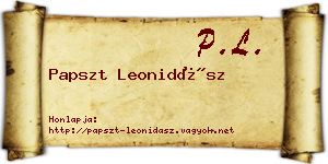 Papszt Leonidász névjegykártya